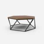 Metal and Pine Oak Coffee Table